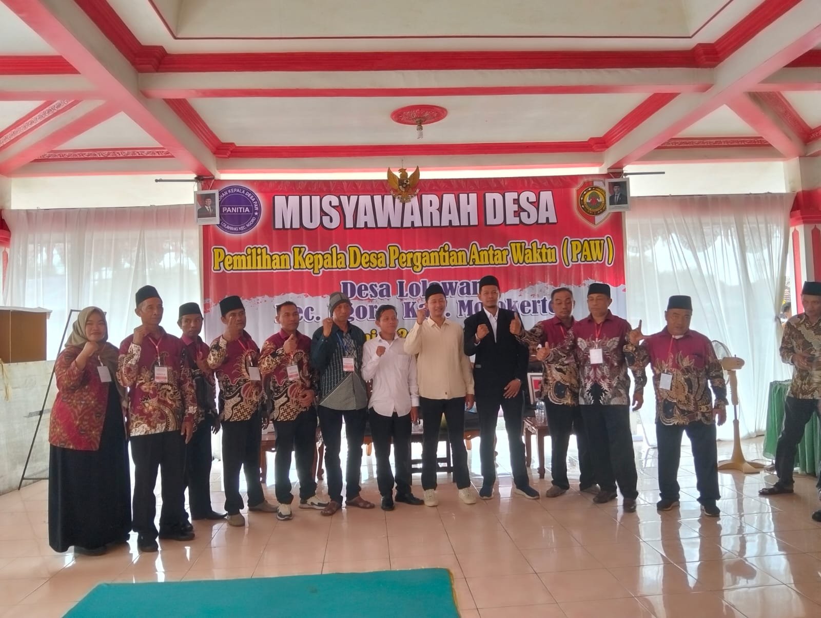 Musyawarah Desa PAW Desa Lolawang Kecamatan  Ngoro Kabupaten Mojokerto Berjalan Sukses, Nomor Urut 3  Raih 175 Suara
