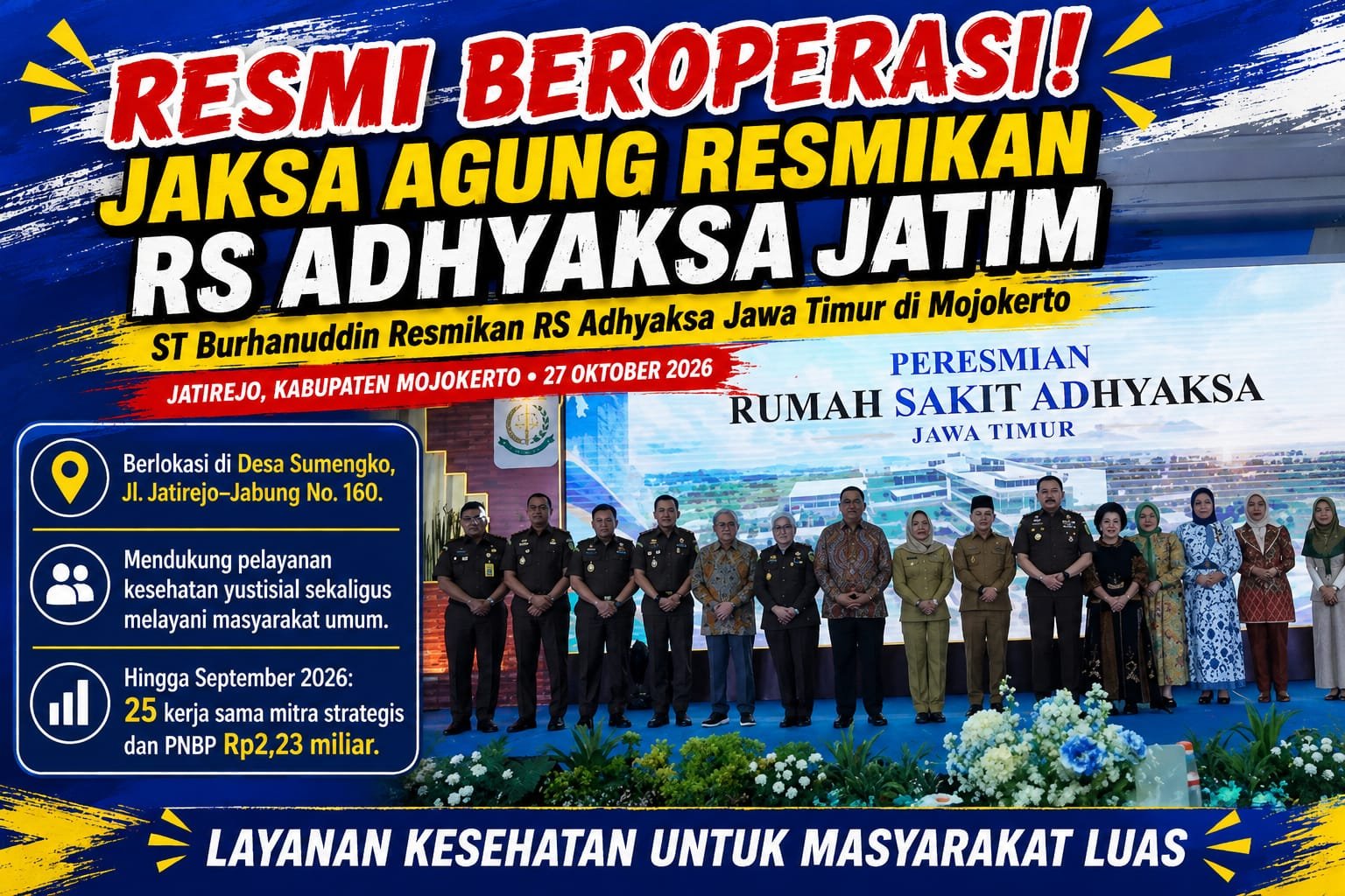 Resmi Beroperasi, Jaksa Agung ST Burhanuddin Resmikan RS Adhyaksa Jatim di Mojokerto Resmi Beroperasi, Jaksa Agung ST Burhanuddin Resmikan RS Adhyaksa Jatim di Mojokerto
